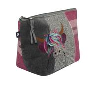 Earth Squared Appliqué Trousse Cosmétique Trousse de Maquillage Trousse de Toilette Commerce équitable Fait Main Eco-Friendly Highland Vache Abeille Chat Hibou - 22 x 13,5 x 8 cm, Vaches Highland