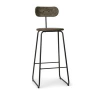 Earth Stool Tabouret de bar avec dossier Mater Waste foncé H 99 cm - 5704794060657