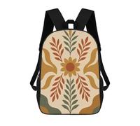 Earth Tone Floral Pattern - Warm Botanical Wall Art for Natural Modern Spaces Sacs À Dos Scolaires Pour Enfants, Cartables Imprimés En 3D, Sacs D'école Tendance Pour Garçons, Élèves Du Primaire Et Du