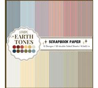 Earth Tones Stripe Scrapbook Paper: Double sided decorative geometric stripes Earthy colors patterned print paper sheets for scrapbooking, collage, card making, origami and more DIY craft projects