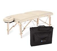 EARTHLITE Table de massage mobile Harmony DX REIKI - Ensemble complet en bois d'érable avec appui-tête Deluxe réglable et sac - Qualité aéronautique - Plaques d'extrémité Reiki