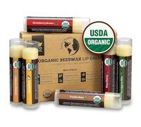 Earth's Daughter Saveurs de fruits, cire d'abeille, huile de coco, la vitamine E - - Baume à lèvres bio Usda 6-Pack par Best Repair lèvres Chapstick pour les lèvres sèches fissurés.