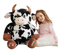 EARTHSOUND Vache Peluche Géant Animal Jouet,78cm Gros Grand Vache Animaux Géante XL XXL Peluche Mignon,Cadeaux pour Les Enfants