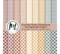 Earthy Gingham Scrapbook Paper: Autumn Boho Plaids Collage Papers, Fall Craft Paper for DIY Card Making, Scrapbooking, Junk Journaling, Decorations, Arts and Crafts for Kids, 8.5 x 8.5 inch