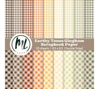 Earthy Tones Gingham Scrapbook Paper: Fall Collage Papers, Autumn Craft Paper for DIY Card Making, Scrapbooking, Junk Journaling, Mixed Media, Collage ... Arts and Crafts for Kids, 8.5 x 8.5 inch
