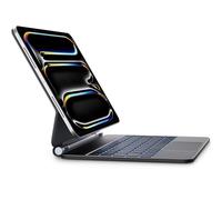 Earto Magic Keyboard uniquement pour iPad Pro 11 M4 2024 | Étui de clavier flottant avec trackpad, éclairage 7 couleurs, disposition allemande QWERTZ, noir