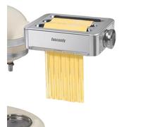 Eascandy Accessoire à pâtes 3-en-1 inox compatible avec KitchenAid | Construction durable en acier inoxydable, facile à nettoyer, disponible en 8 épaisseurs, rouleau à fettuccine et linguine.