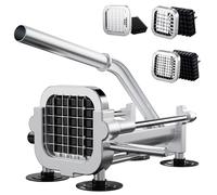 Eascandy Coupe-frites professionnel, Trancheuse à pommes de terre en acier inoxydable 12,7 mm et 9,5 mm et 6,35mm, Coupe-pommes de terre robuste pour patates douces, carottes, ignames et concombres.