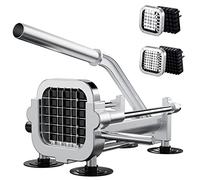 Eascandy Coupe-frites professionnel, Trancheuse à pommes de terre en acier inoxydable 12,7 mm et 9,5 mm, Coupe-pommes de terre robuste pour patates douces, carottes, ignames et concombres.