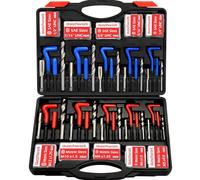 easchwork Kit de réparation de Filetage hélicoïdal 261 pièces avec forets hélicoïdaux métriques et SAE M5 M6 M8 M10 M12 1/4" 5/16" 3/8" 7/16" 1/2"