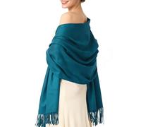 EASE LEAP Pashmina Châle pour Femme Hiver Chaud Douce Grande Écharpe Foulard Etole Mariage Echarpes (Turquoise)