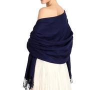 EASE LEAP Pashmina Châle pour Femme Hiver Chaud Douce Grande Écharpe Foulard Etole Mariage Echarpes (Bleu Marine)