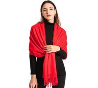 EASE LEAP Pashmina Châle Wrap Pour Femmes Hiver Chaud Écharpe Hommes Grandes Écharpes Douces pour Automne et Hiver, 200cm x 70cm, Rouge