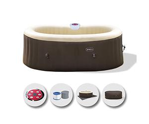 Ease.Zone Bain à remous Gonflable, Ovale, 190 x 120 x 65 cm (550 L/145 Gal) avec Pompe intégrée 30 W