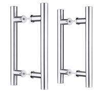 EaseLife Lot de 2 poignées de porte coulissante double face en acier inoxydable de 30,5 cm, en forme de H, brossé, convient pour porte en verre et porte en bois