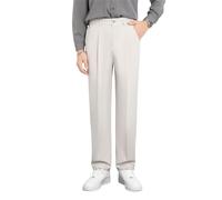 EaseMotions Pantalon de golf super extensible en soie glacée confortable pour homme Pantalon décontracté Taille élastique avec poches, gris clair, XXL