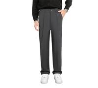 EaseMotions Pantalon de golf super extensible en soie glacée confortable pour homme Pantalon décontracté Taille élastique avec poches, gris foncé, M