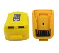 EaseSunny Adaptateur de batterie avec lumière LED pour batteries DeWalt 20 V MAX et 18 V DCB200 DCB203 DCB180, convertisseur d'alimentation double USB pour appareils mobiles
