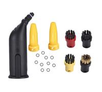EaseSunny Bague d'étanchéité, brosse ronde, buse de nettoyeur vapeur, pour Kärcher SC1 SC2 SC3 SC4 SC5, jet point de nettoyage des coins, 4 brosses, 2 buses, 10 joints