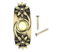EaseSunny Bouton poussoir de sonnette filaire en bronze antique, remplacement extérieur robuste avec veilleuse, DC 12-24 V