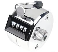 EaseSunny Compteur manuel à 4 chiffres en métal robuste pour entrepôt, production d'usine, golf, pour suivi des scores, finition argentée (A)