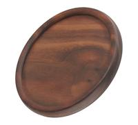 EaseSunny Ensemble de dessous de verre en bois de noyer noir avec rainure, tapis ronds et carrés pour décoration de table de bar, maison, 8,8 cm