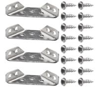 EaseSunny Lot de 4 équerres d'angle en acier inoxydable, support triangulaire à 90 degrés, plaques de renfort de meubles, résistantes aux rayures, pour réparation d'armoire, chaise, étagère