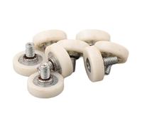 EaseSunny Lot de 8 rouleaux de tiroir en plastique avec roulements à billes, roues de rechange M6 x 1 et écrous pour meubles et armoires