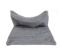EaseSunny Panier chauffant à suspendre pour chat et animal domestique - Panier en peluche chaude - Cadre en fer métallique - Gris