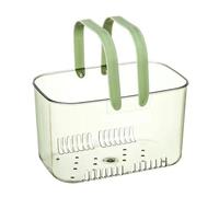EaseSunny Panier de rangement portable transparent avec trous de drainage, pour articles de toilette et accessoires de bain, organiseur en plastique léger pour douche ou baignoire