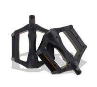 EaseSunny Pédales de vélo de 2,4 cm en résine plastique avec roulements à billes scellés, housse anti-poussière et bandes réfléchissantes pour vélo de route, VTT, adulte, noir