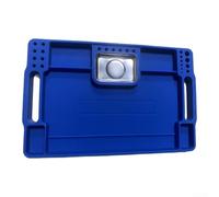 EaseSunny Plateau à outils en silicone avec base en acier inoxydable antidérapant et flexible pour mécanicien automobile - Tapis en caoutchouc pour vis et boulons 36 x 22,7 cm (bleu - bleu)