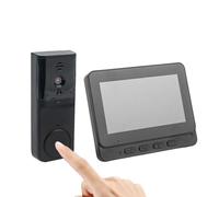 EaseSunny Sonnette vidéo sans fil avec écran, pas de WiFi nécessaire, connexion 2,4 G, audio bidirectionnel 1080p et vision nocturne, système d'interphone de sécurité domestique sans abonnement