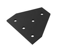 EaseSunny Support d'angle à 5 trous pour profilé en aluminium 2020 3030 4040, plaque de support d'angle noire avec connexion solide pour établi à monter soi-même
