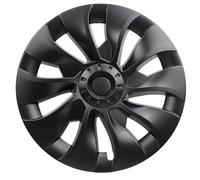 EaseTech Lot de 4 Enjoliveur de Roue Noir Mat 18 Pouces pour Tesla Model 3, Amélioration Performance d'aérodynamisme, Style Turbine Model 3, Logo de soutient, protège Jante, Couverture Jante