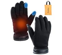 EaseZone Gants Imperméables Hiver Homme Femme, Gants Homme Hiver Chaud,Gants Femme Hiver Chaud Double Écran Tactile Gants Chauds de Ski d’Hiver Gants Vélo Hiver Imperméables Noir avec sac de rangement
