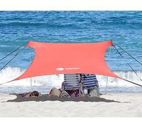 Easierhike Pare-Soleil de Plage Coupe-Vent UPF50+ Portable avec 6 Sacs de Sable ancrages 2,1 x 2,1 m, abri d'extérieur Pop-up pour la Plage, Le Camping, la pêche, Le Jardin et Les Pique-niques