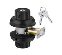 EASILOK Verrou à pêne dormant, serrure de porte avant à visser sans clé, robuste, monocylindre, haute sécurité avec loquet de nuit non crochable et bouton anti-déverrouillage, alliage de zinc, noir
