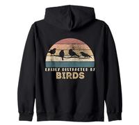 Easily Distracted by Birds Distressed Funny Bird Birds Lover Sweat à Capuche