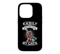 Easily Distracted by Cats Funny Kitten Cat Loves Coque pour iPhone 14 Pro