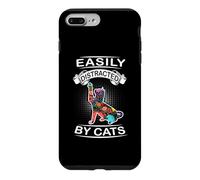 Easily Distracted by Cats Funny Kitten Cat Loves Coque pour iPhone 7 Plus/8 Plus