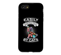 Easily Distracted by Cats Funny Kitten Cat Loves Coque pour iPhone SE (2020) / 7/8