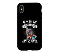 Easily Distracted by Cats Funny Kitten Cat Loves Coque pour iPhone X/XS