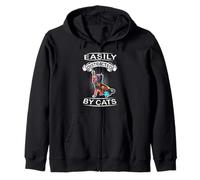 Easily Distracted by Cats Funny Kitten Cat Loves Sweat à Capuche