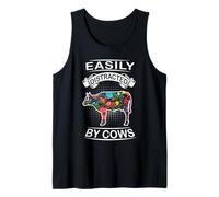 Easily Distracted by Cows Funny Animal Cow Loves Débardeur