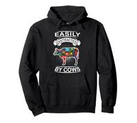 Easily Distracted by Cows Funny Animal Cow Loves Sweat à Capuche