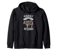 Easily Distracted by Cows Funny Animal Cow Loves Sweat à Capuche