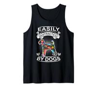 Easily Distracted by Dogs Airedale Terrier Funny Dog Lover Débardeur