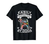 Easily Distracted by Dogs Airedale Terrier Funny Dog Lover T-Shirt