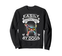 Easily Distracted by Dogs American Foxhound Dog Lover Sweatshirt